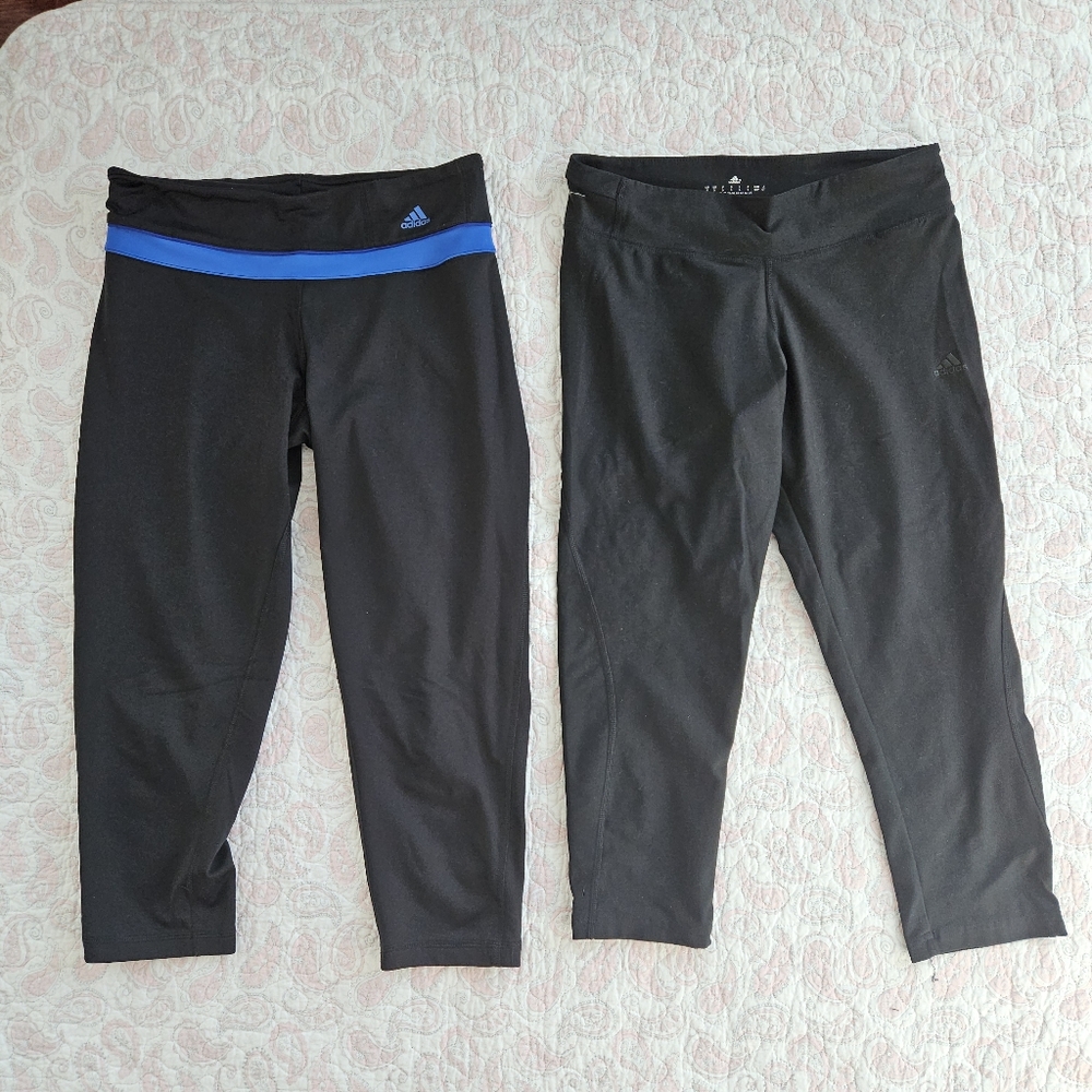 Bundle 2 Pairs Adidas Capris Cropped Pants Leggings Small S